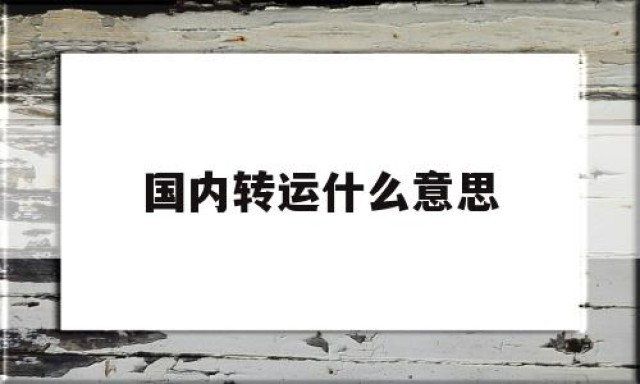 国内转运什么意思